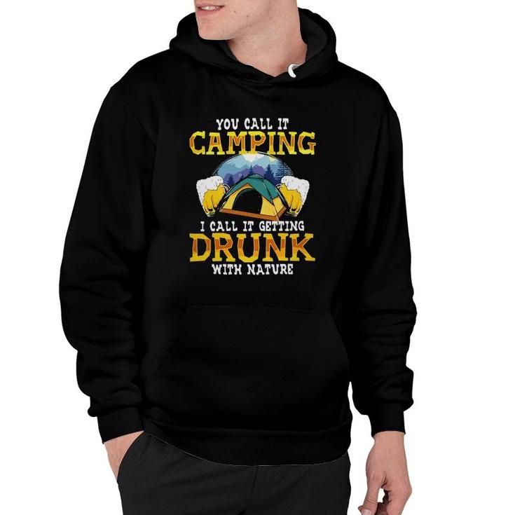 Beer Drinking Getting Drunk With Nature Funny Camping Lover Graphic Hoodie
