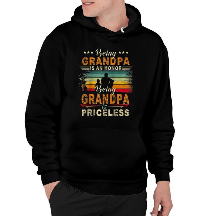 Being Grandpa Is An Honor Being Grandpa Is Priceless Raglan Baseball Tee Hoodie