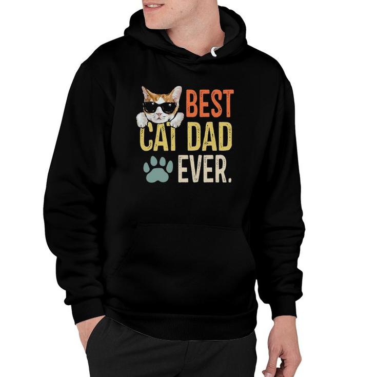Best Cat Dad Ever Funny Retro Cat Lover Fathers Day Hoodie