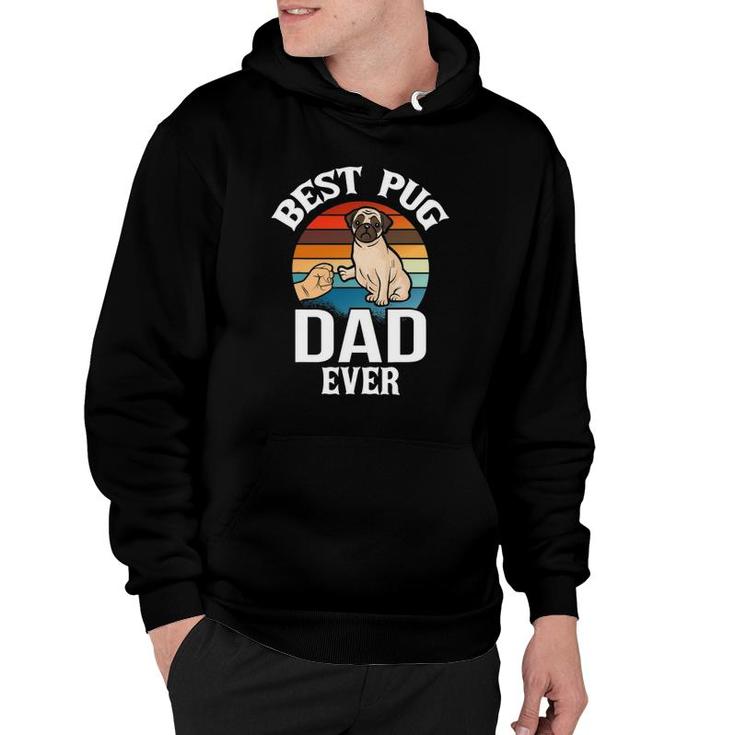 Best Dog Dad Ever Pug Retro Vintage Hoodie