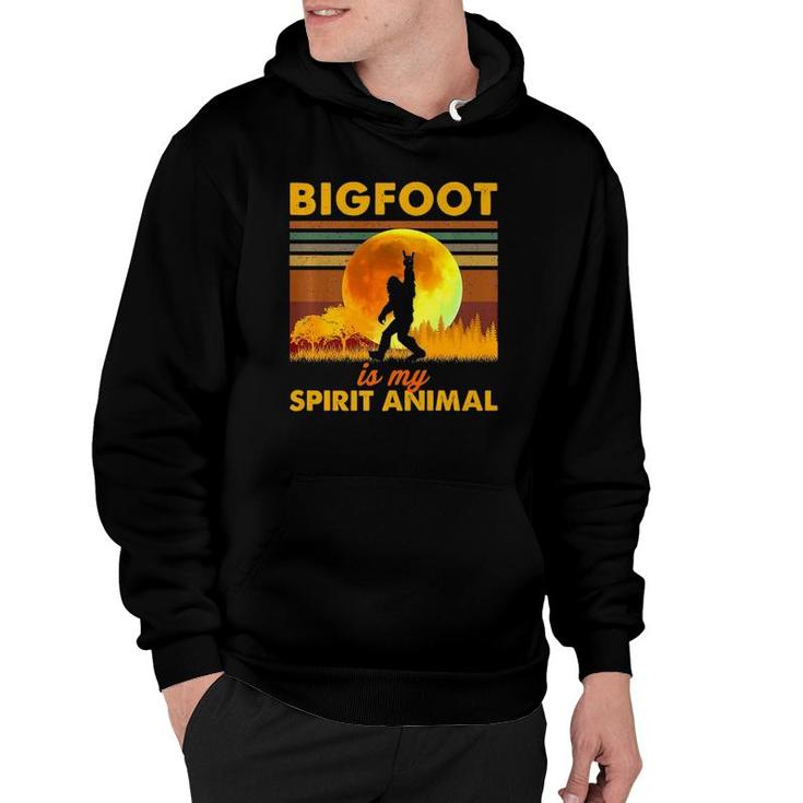 Bigfoot Is My Spirit Animal Bigfoot Walking In The Moon  Hoodie