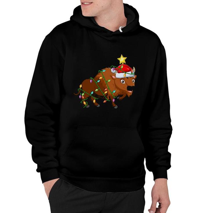 Bison Lighting Xmas Tree Matching Bison Christmas  Hoodie