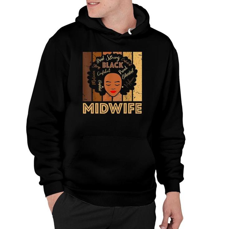 Black Midwife Strong Afro African American Hoodie