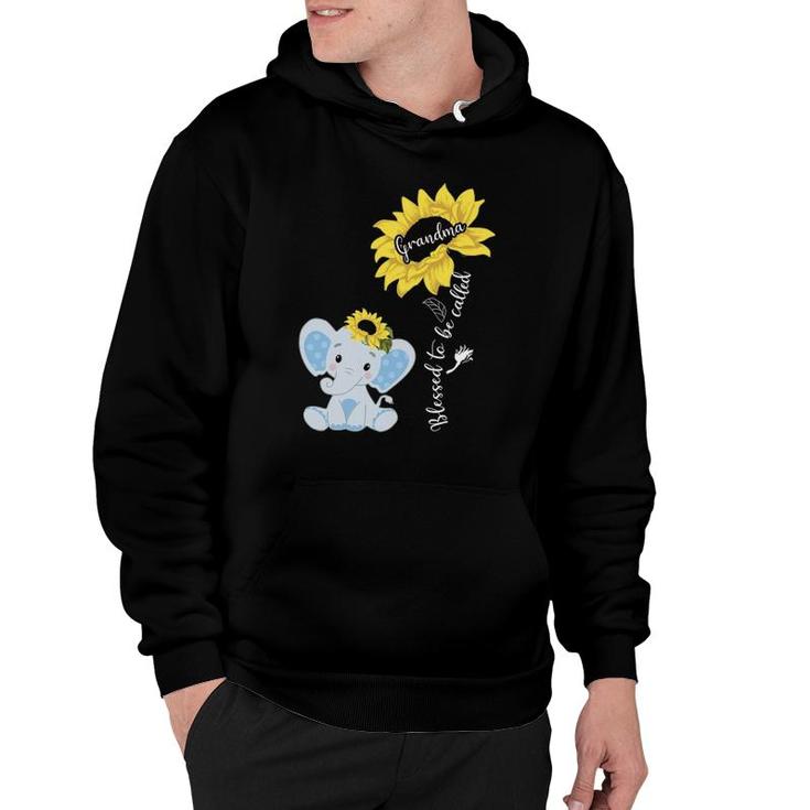 Blessed To Be Called Grandma Elephant Sunflower Hoodie