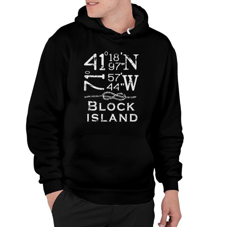 Block Island Latitude And Longitude Coordinates Hoodie