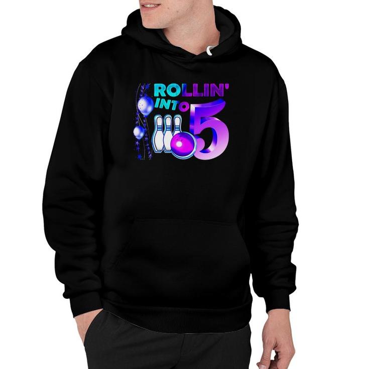 Bowling Birthday Party 5Th Rollin' Into 5 Years Old Bowler Kid Hoodie