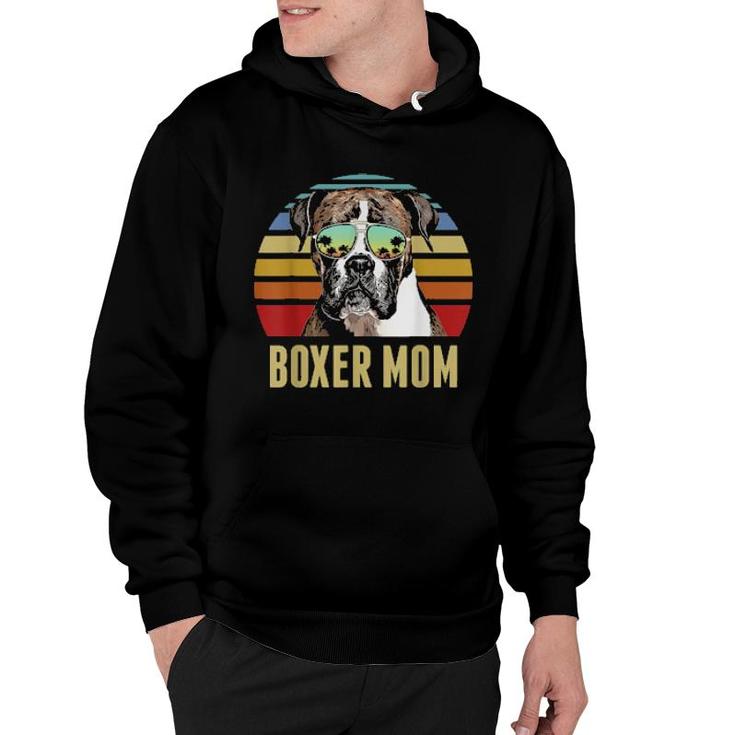 Boxer Best Dog Mom Ever Retro Sunset Beach Vibe  Hoodie