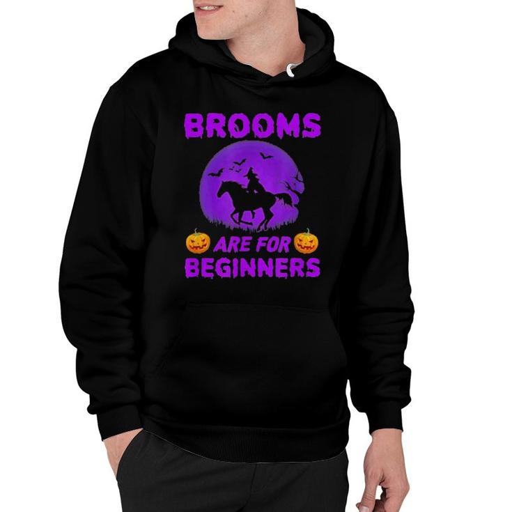 Brooms Are For Beginners Horses Witch Halloween  Hoodie
