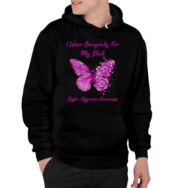 Butterfly I Wear Burgundy For My Dad Cystic Hygroma Warrior  Hoodie