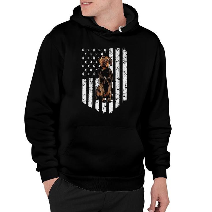 Bw American Flag Wirehaired Pointing Griffon 4Th Of July Usa Hoodie
