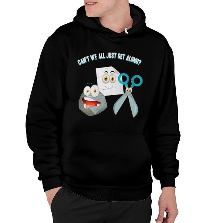 Can't We All Just Get Along Rock Paper Scissors Grey  Hoodie