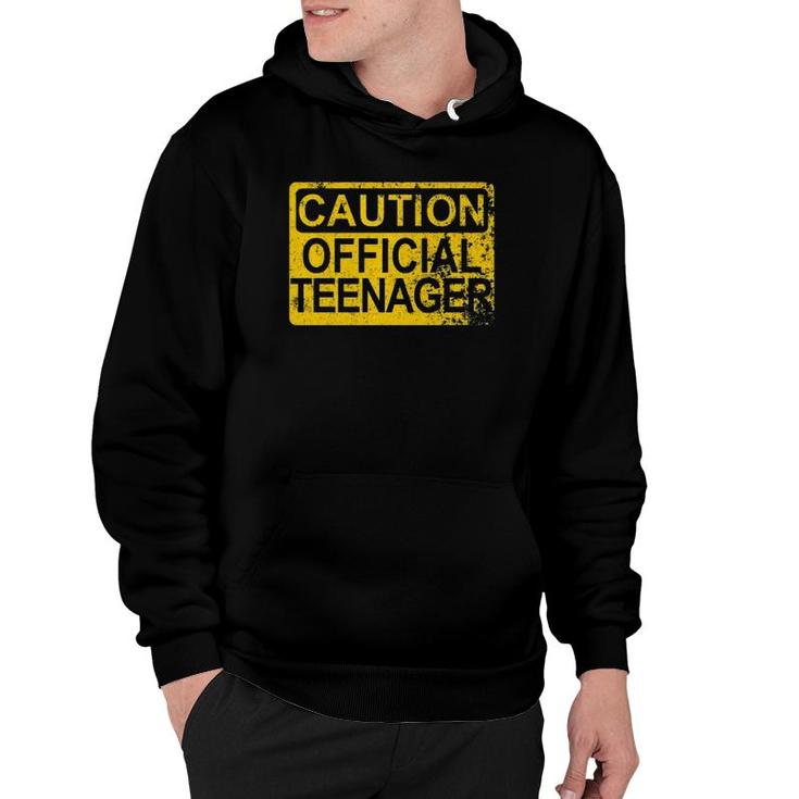 Caution Official Teenager Warning  13Th Birthday Gift Hoodie
