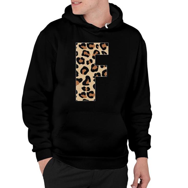 Cheetah Print Letter F Initial Letter F Leopard Hoodie