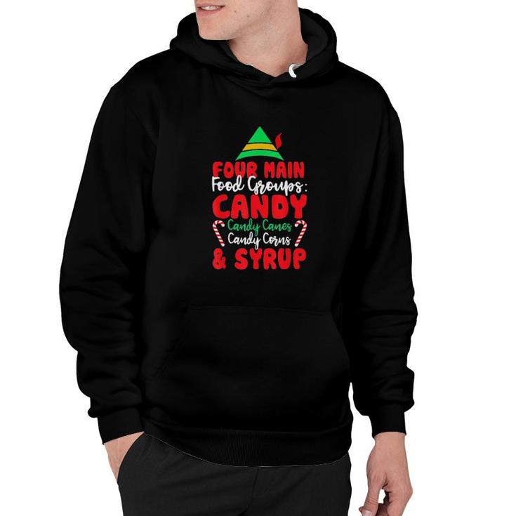 Christmas Four Main Food Groups Elf Buddy Xmas Pajama Sweat Hoodie Christmas Four Main Food Groups Elf Buddy Xmas Pajama Sweat Hoodie