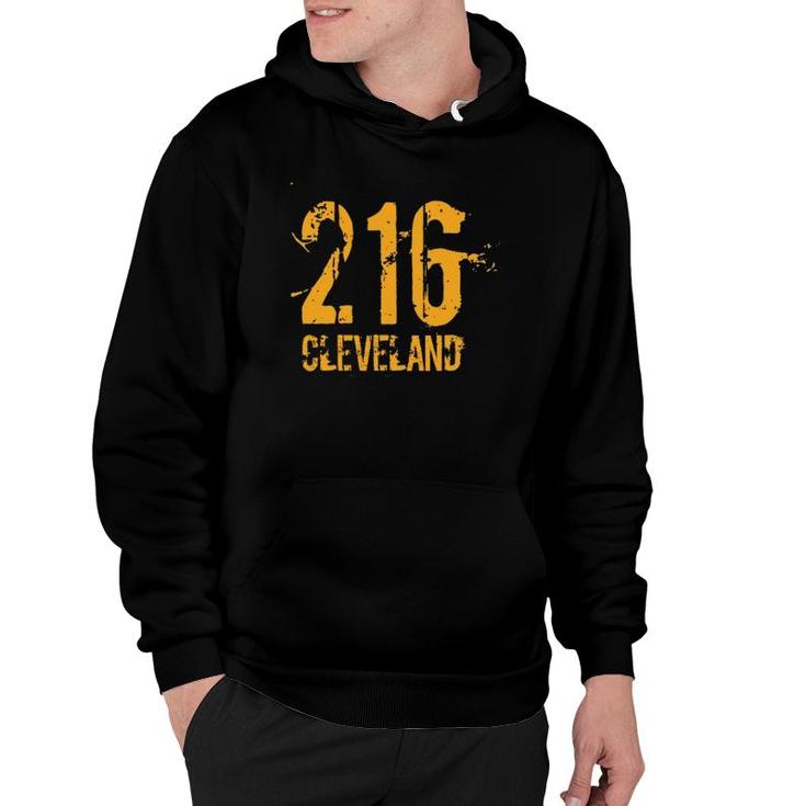 Cleveland 216 Area Code Distressed Hoodie