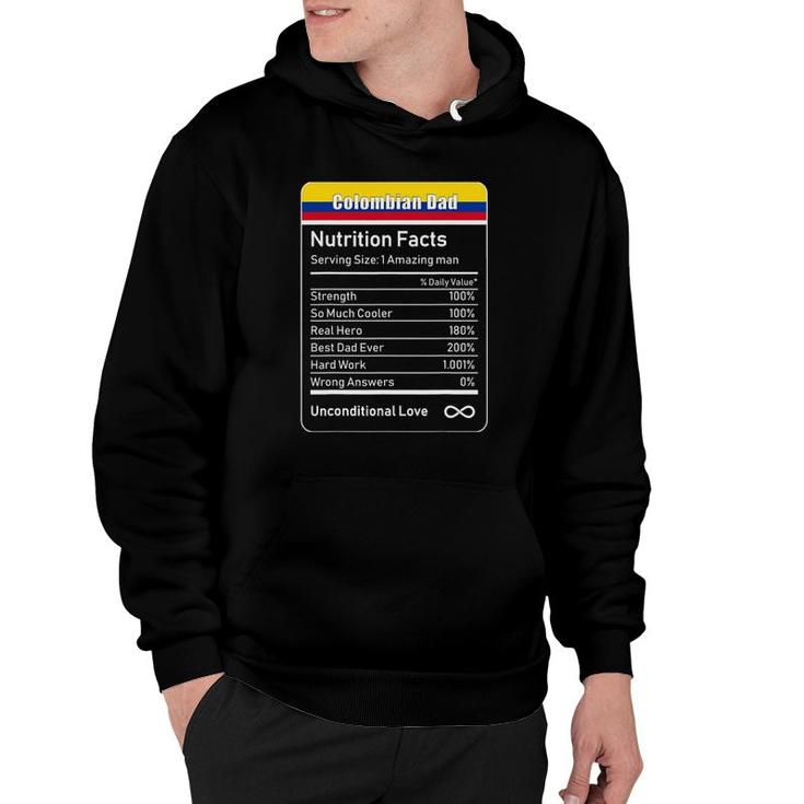 Colombian Dad Nutrition Facts Father's Hoodie