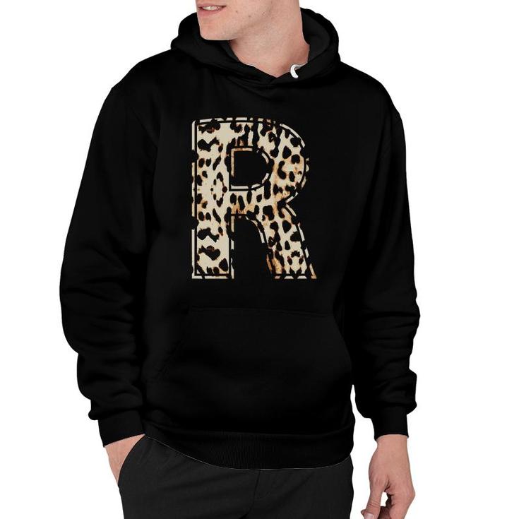 Cool Letter R Initial Name Leopard Cheetah Print Hoodie