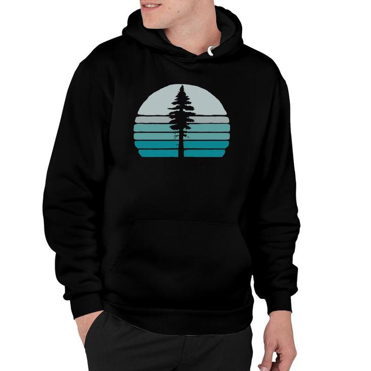 Cool Vintage Tree & Retro Sunset 80S Outdoor Graphic Hoodie