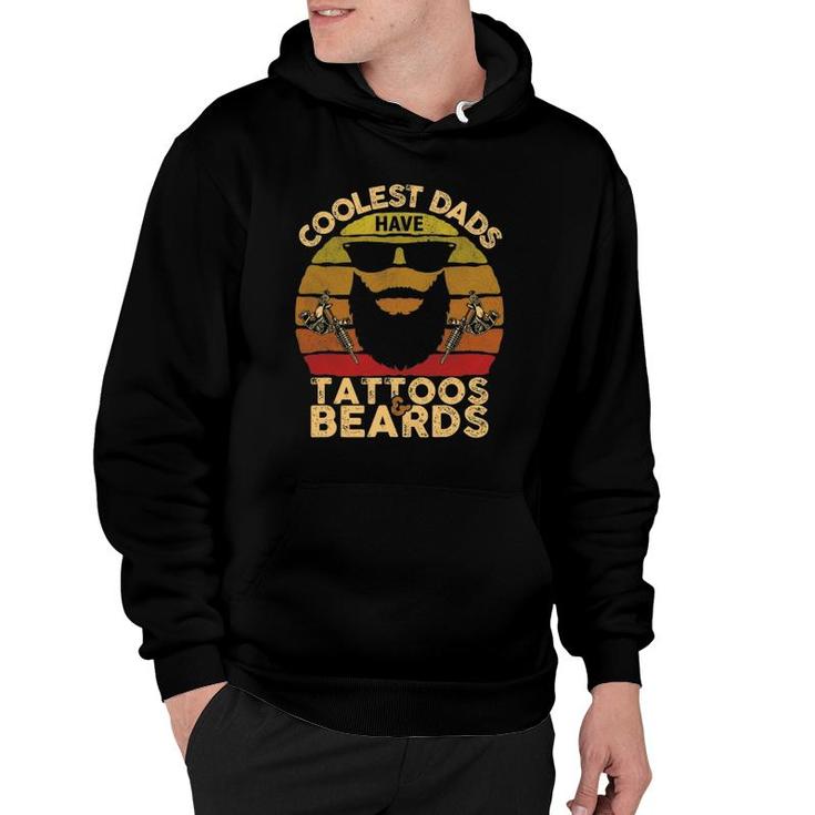 Coolest Dads Have Tattoos And Beards Funny Beard Dad Hoodie