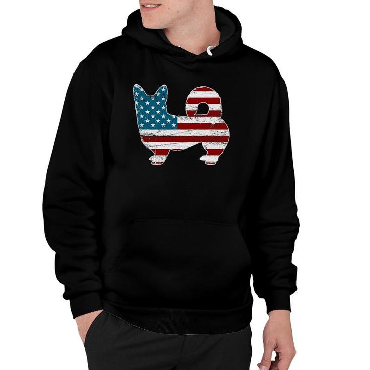 Corgi 4Th Of July Dog Lover Men American Flag Hoodie