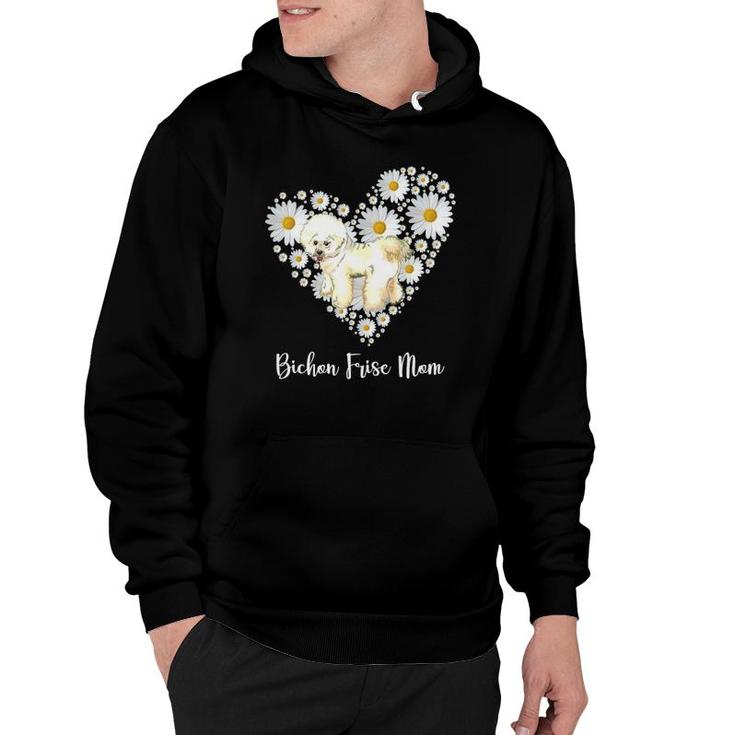 Cute Bichon Frise & Daisy Flower Heart Mother's Day Hoodie