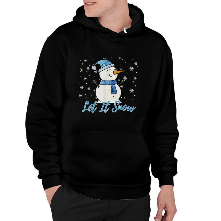 Cute Snowman Let It Snow Christmas Holiday Hoodie