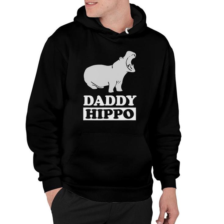 Daddy Hippo Animal Dad Funny Father Hoodie