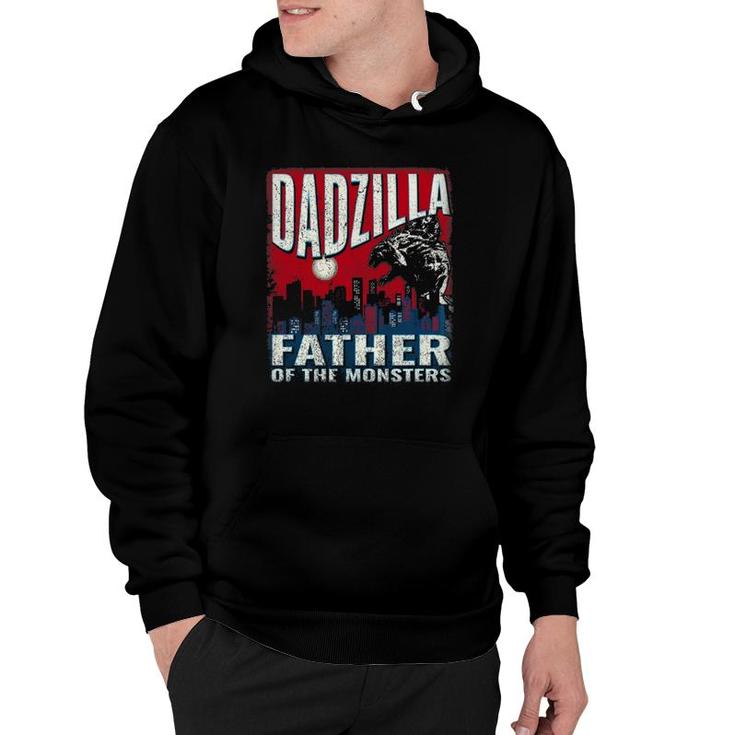 Dadzilla Father Of The Monsters - Dad Vintage Distressed Hoodie
