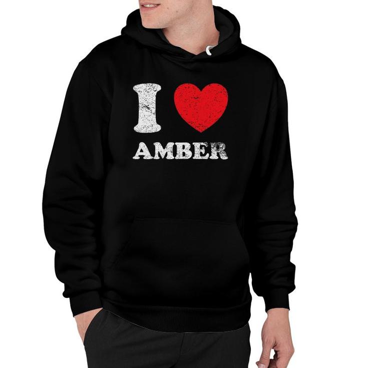 Distressed Grunge Worn Out Style I Love Amber Hoodie