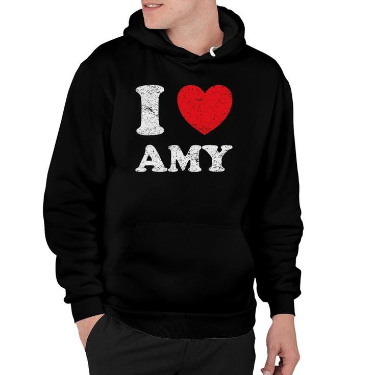 Distressed Grunge Worn Out Style I Love Amy Hoodie