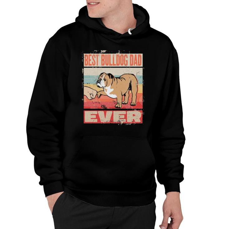Dog Best Bulldog Dad Ever Retro Vintage Fathers Day 141 Paws Hoodie