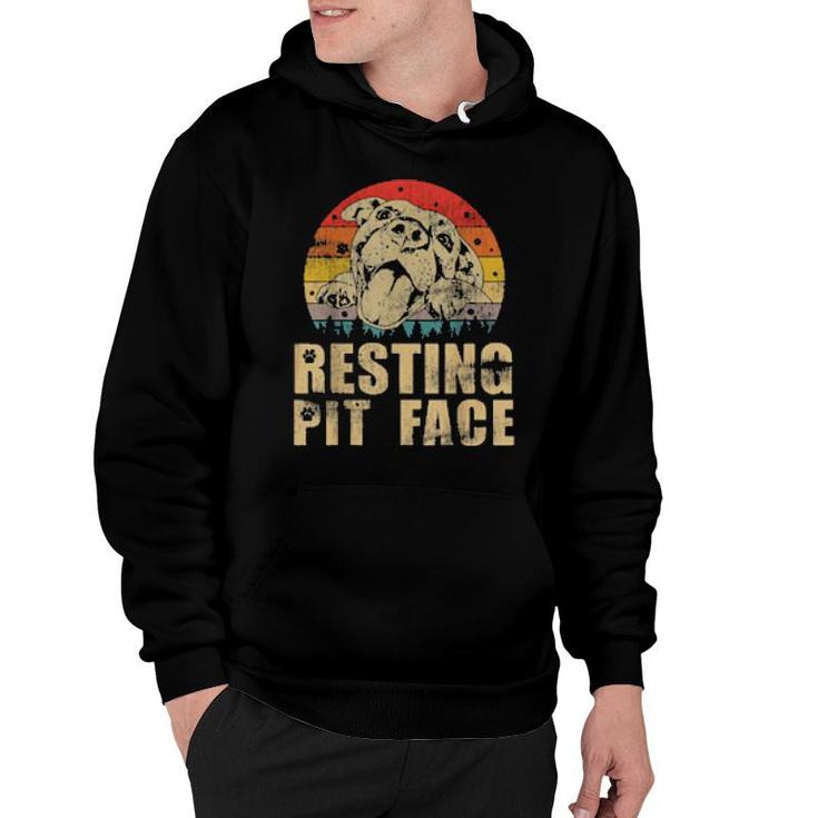 Dog Funny Pitbull Resting Pit Face 105 Paws Hoodie