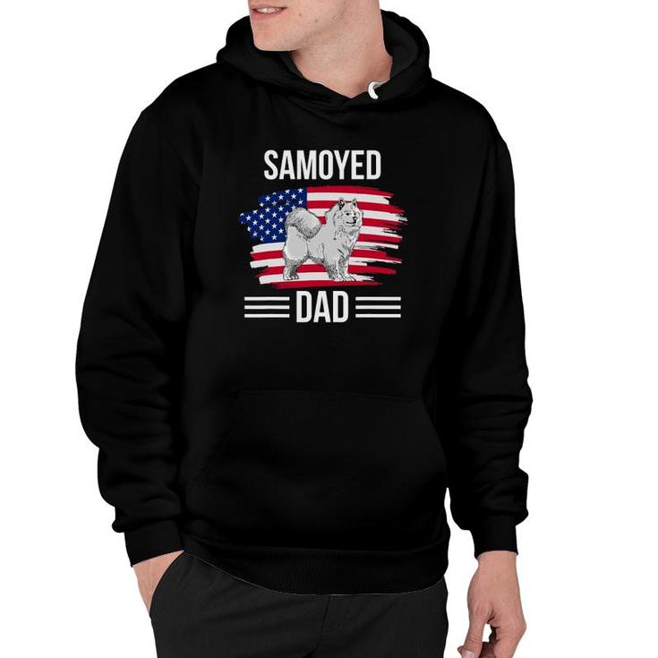 Dog Owner Us Flag 4Th Of July Father's Day Samoyed Dad Hoodie