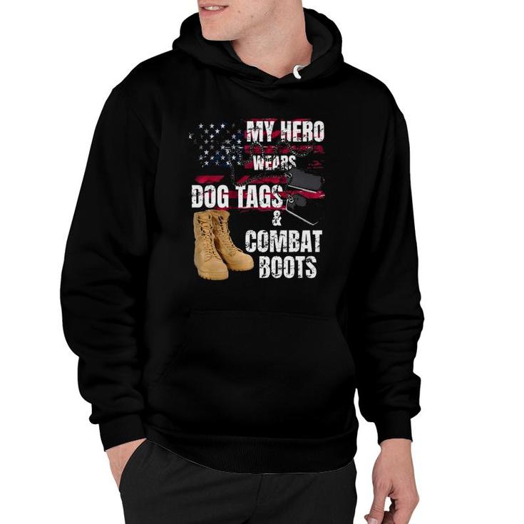 Dog Tags Military  My Hero Wears Dog Tag Combat Boots Premium Hoodie