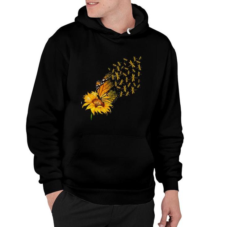 Dragonfly Sunflower And Butterfly Hoodie