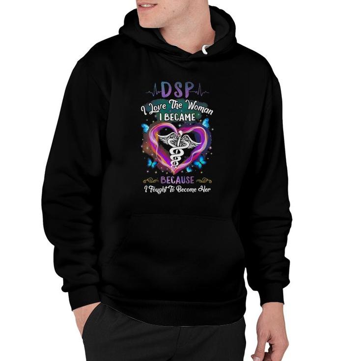 Dsp I Love Woman I Became Nurse Person Butterfly Heartbeats Hoodie