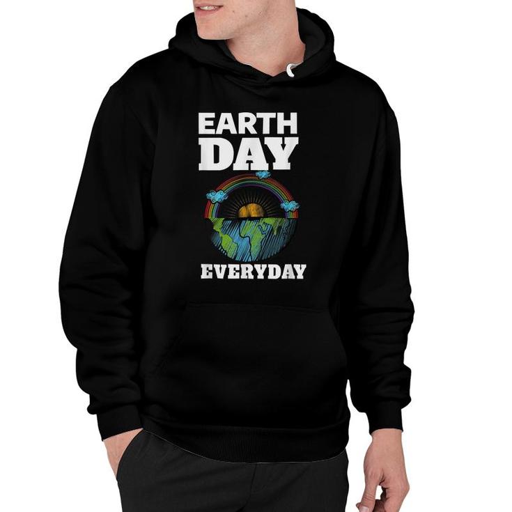 Earth Day Everyday Rainbow Teacher Retro Kids Cute Earth Day  Hoodie