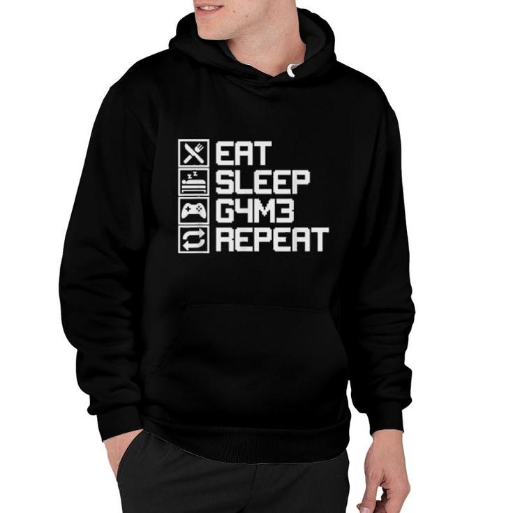 Eat Sleep Game Repeat Controller Lustiges Leetcode L33t Hoodie