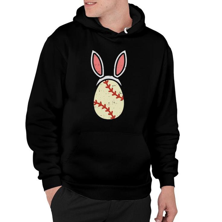 Egg Baseball Rabbit Bunny Ears Funny Easter Player Gift Hoodie