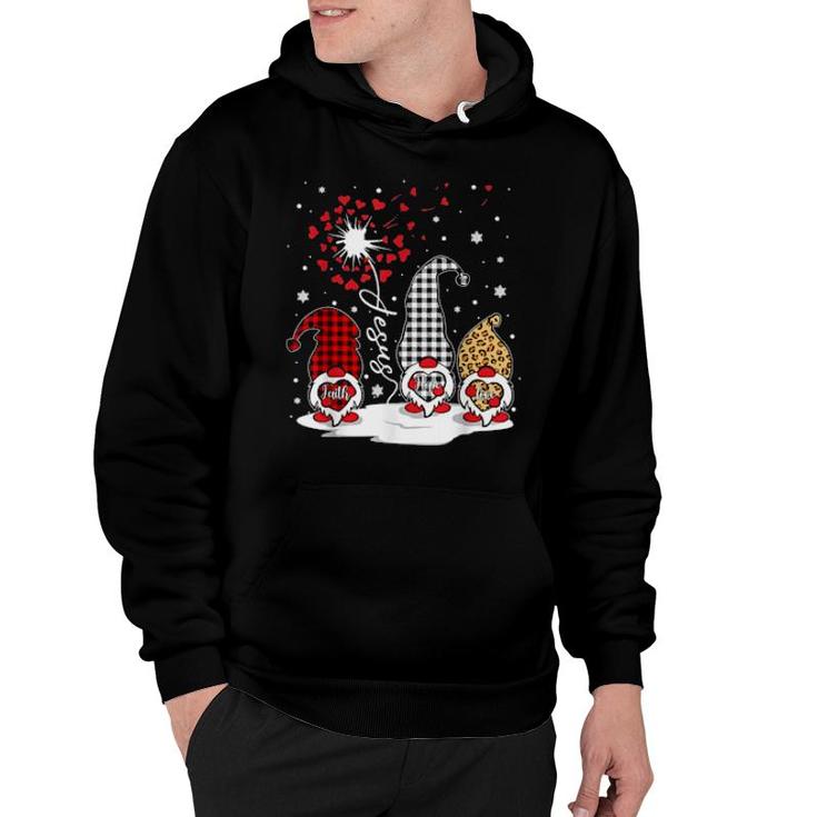 Faith Hope Love Gnomes Jesus Dandelion Christian Christmas  Hoodie