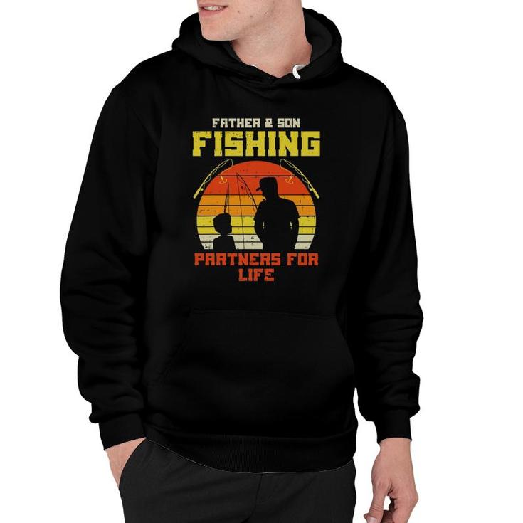 Father Son Fishing Partners For Life Retro Matching Dad Gift Hoodie