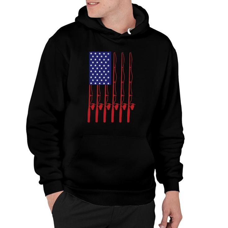 Fathers Day Fishing Flag Gift Hoodie