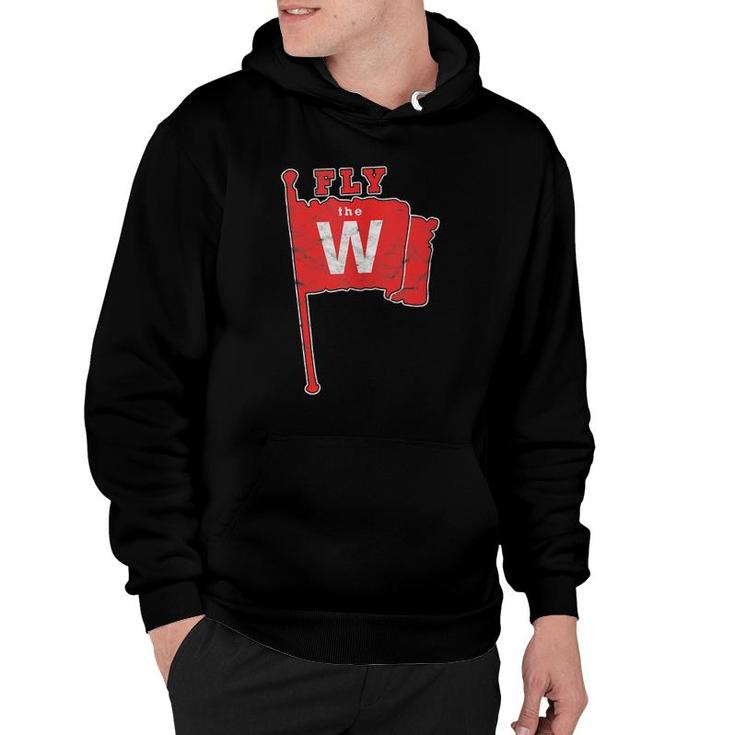 Fly The W Chicago Baseball Winning Flag Distressed Vintage  Hoodie