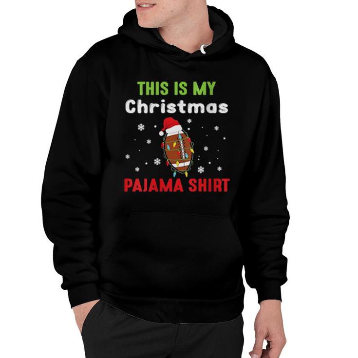 Football Christmas Lights Santa Hat Xmas Sports Hoodie