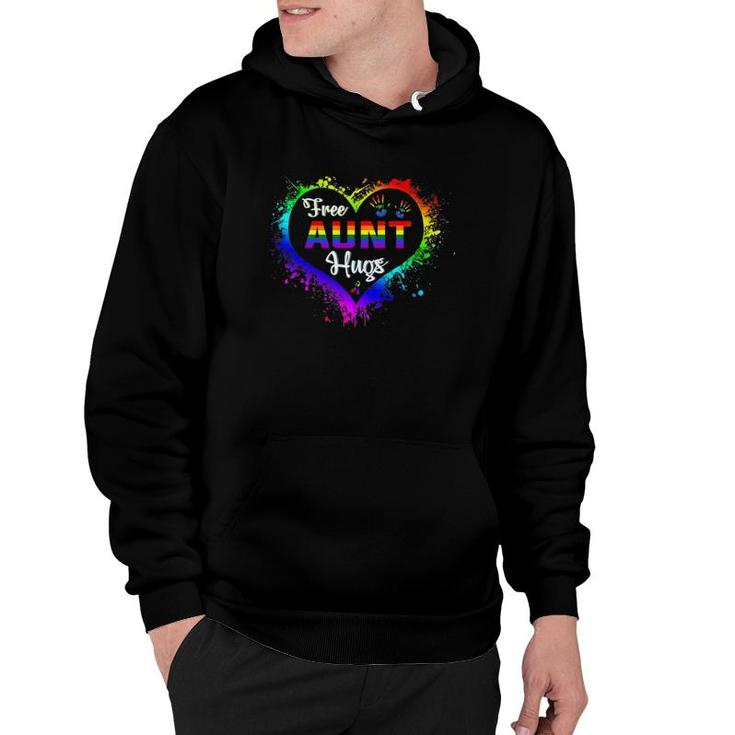 Free Aunt Hugs Lbgt Heart Rainbow Gay Pride Month Gift Hoodie