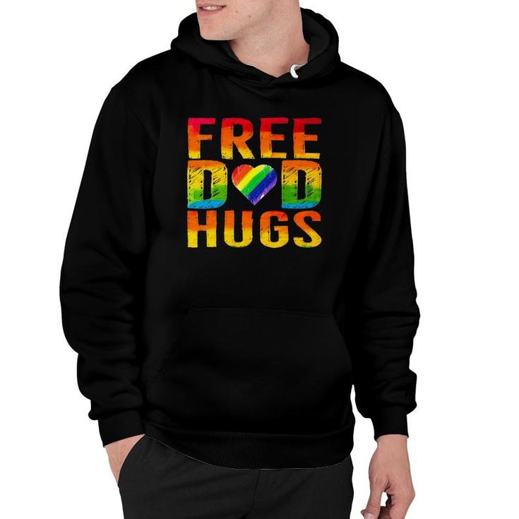 Free Dad Hugs Lgbtq Gay Pride Parades Rainbow  For Dad Hoodie