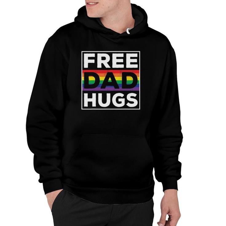 Free Dad Hugs Rainbow Lgbt Pride Fathers Day Hoodie