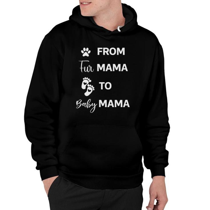 From Fur Mama To Baby Mama With Baby's Foot Print Pregnancy Mama Hoodie