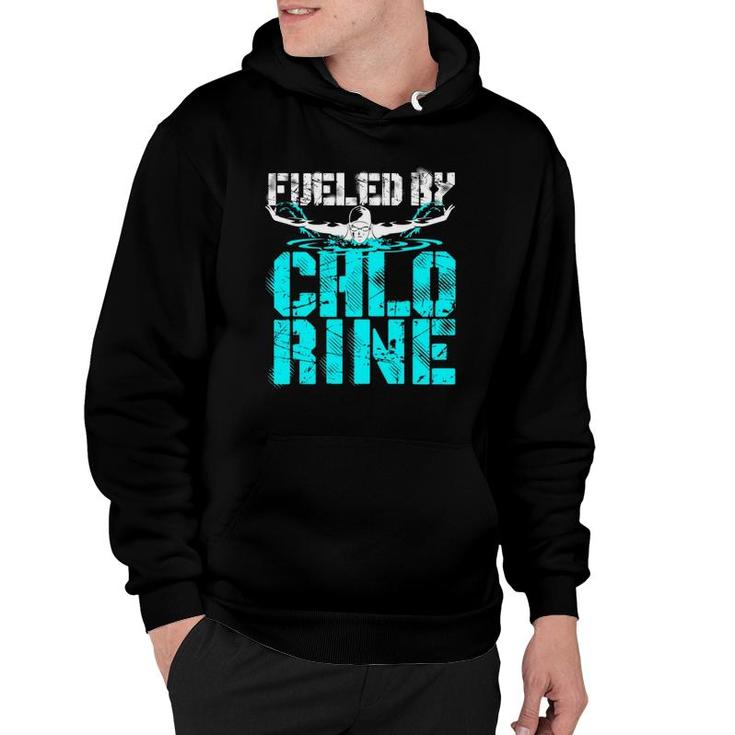 Fueled By Chlorine Swimming Gifts Swimmer Butterfly Hoodie