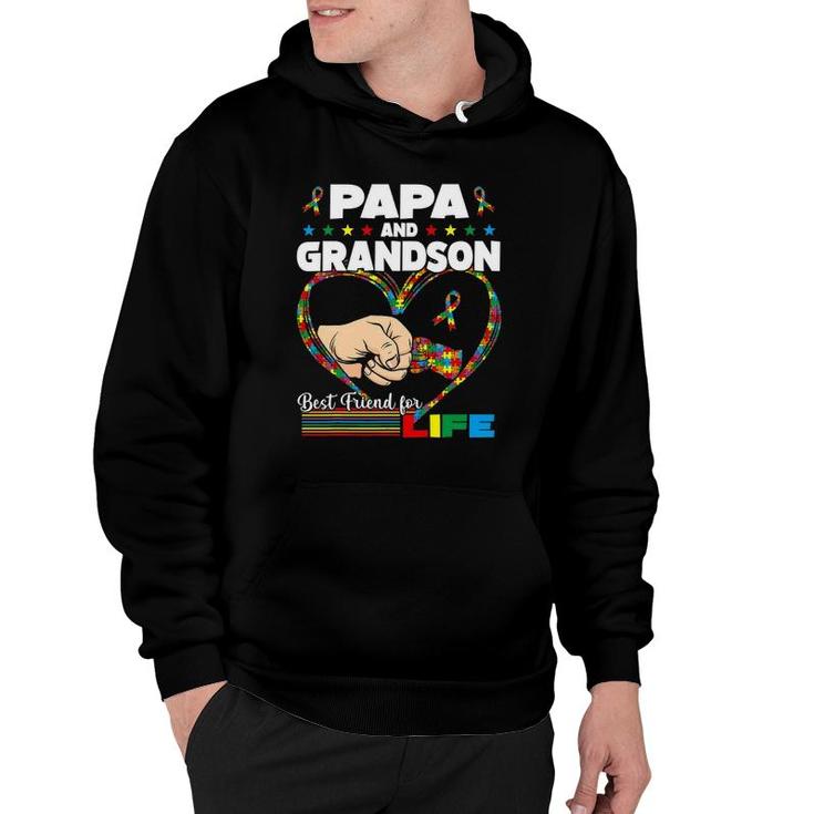 Funny Autism Awareness Papa Grandson Best Friend For Life Hoodie